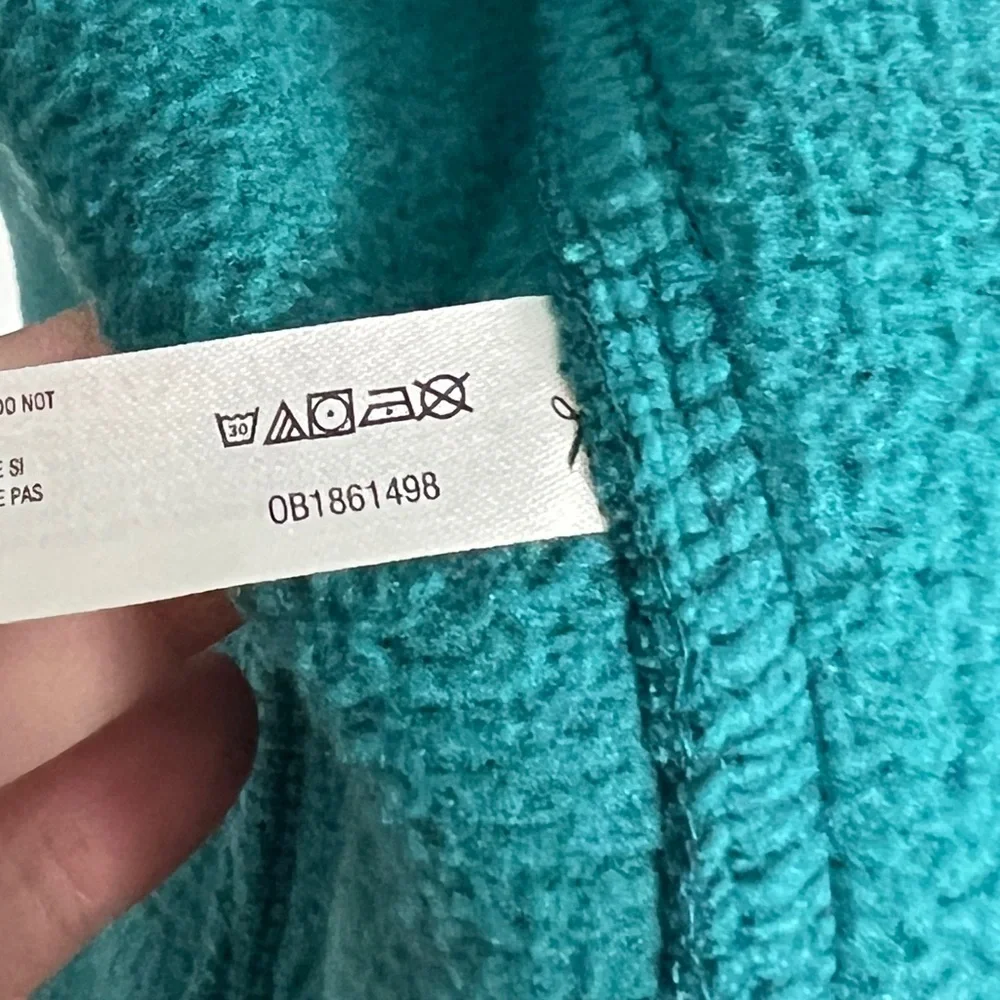 NWOT Free People ‘Hit the Slopes’ Fleece Shawl Jacket in Teal - Picture 8 of 11